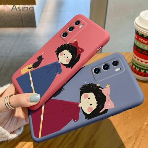 ASINA Liquid Silicone Case For Huawei P40 P30 P20 P Smart 2019 S Cover Cartoon Bumper Soft Couple Cases For Nova3 3i 5t Coque