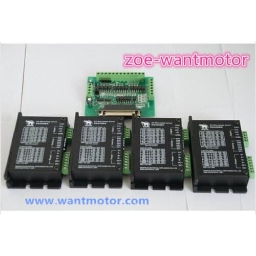 Free!4 Axis CNC router Wantai Stepper Digital Driver DQ420MA 36VDC/1.7A/ 128 Laser Foam MillFor Nema11 16 17 motor