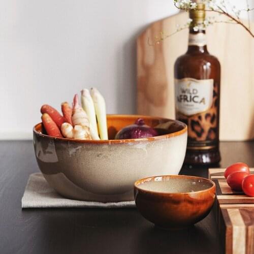 LUOKING 2400ml Super Big Salad Bowl Ceramics Large Pasta Deep Bowl High Capacity Tableware Fruit Vegetable Bowl Wholesale