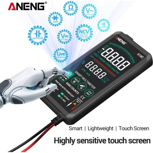 618A618B618C Digital Multimeter Smart Touch DC Analog Bar True RMS Auto Tester Professional Transistor Capacitor NCV Test Meter