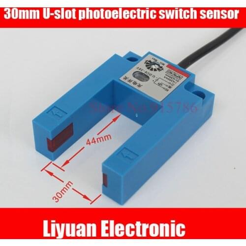 U-slot photoelectric switch sensor / 0-30MM opaque detection sensor NPN normally open DC three-wire DC6-36V