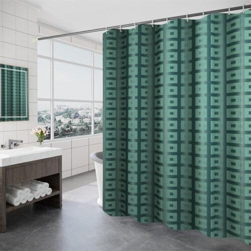 Lattice Geometry Shower Curtain Polyester Waterproof Mildew Home Boy Shower Curtains Bathroom Partition Waterproof