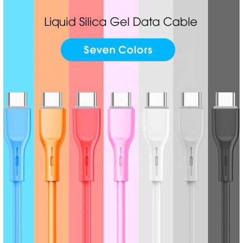 3A Type C Micro USB Cable 8 Pin For iPhone 11 Pro Liquid Soft Silicone Micro Charger Data Cord Super Fast Charge Charging Wire
