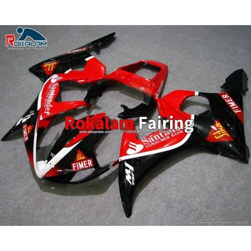 ABS Plastic Kit For Yamaha R6 2003 2004 YZF600 04 03 Black Red White Motorcycle Fairing Kit (Injection Molding)