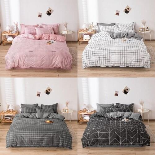 Home Textile Plaid Print Style Bedding Sets 3/4pcs Childrens Boy Girl And Adult Bed Linings Duvet Cover Bed Sheet Pillowcase