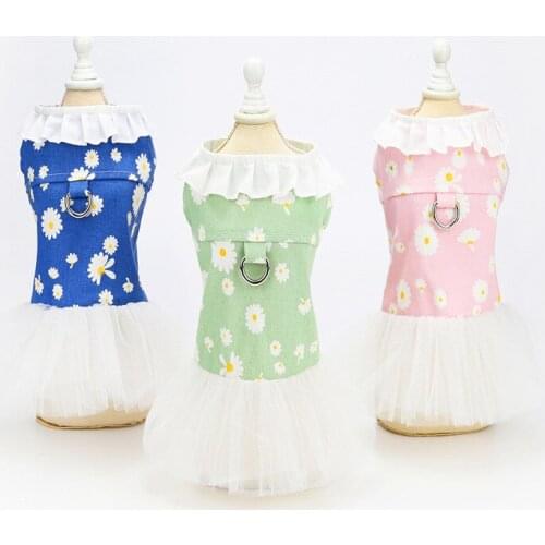 Summer Dog Clothes Dress for Small Dogs Clothing Cute Girl Dog Dresses for Pomeranian Chihuahua York Puppy Pet Clothing Shirt