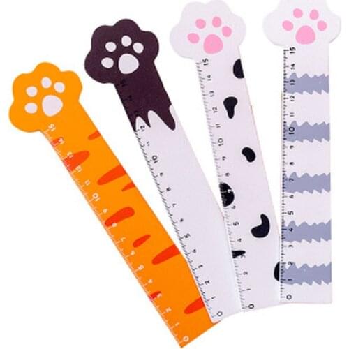 Cat Claw Cute Ruler Design Ruler Stationery Novel Cartoon Rules Student Set of Drafting Rules Stationery Kawaii School Supplies