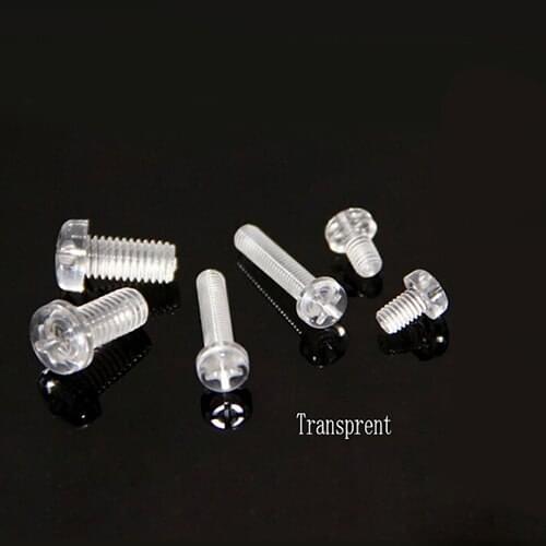 M4 X10mm Plastic screw Electrical isulation LED lights PCB Board install,Transparent clear arcylic screw M4X6 8 10 12 14 16 20
