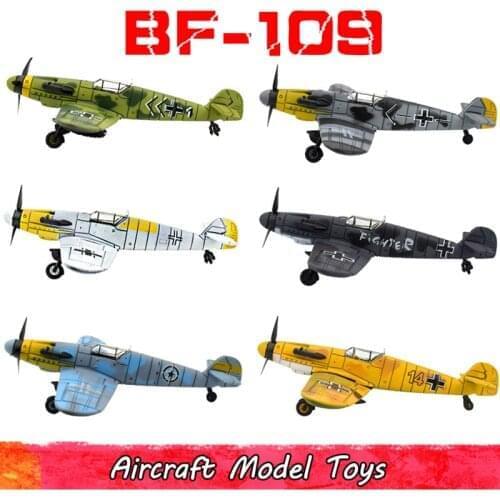DIY Military Spitfire Fighter Model Kits Toys For Children Assembly Building Airplane Diecast Educational Toys For Boy Kids Gift