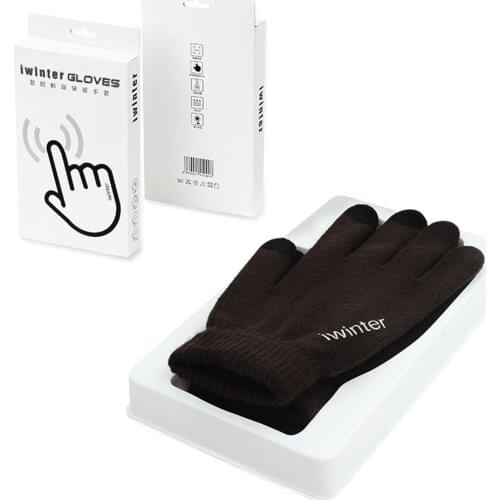 Fashion Letter Winter Gloves Women Men Knitted Gloves Thermal Touch Screen Black Gloves Men Mittens Thermal Knit Warm Glove