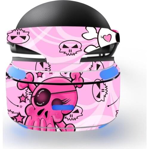 New pink red heart skull decal PSVR Skin Sticker for Sony Playstation PS VR Console protective cover