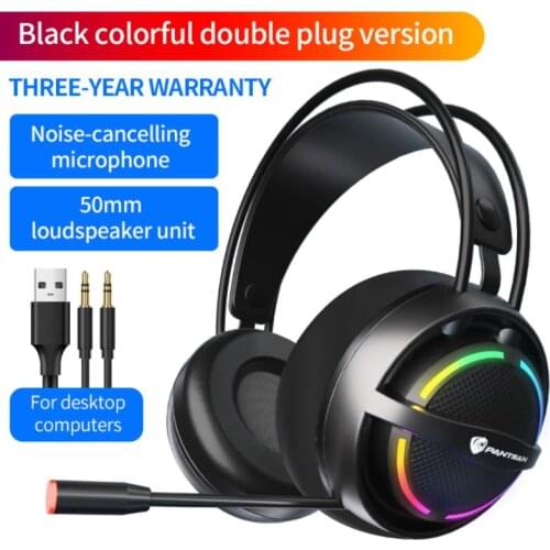 New Wired Headphones RGB Glare Up Adjustable Headset Over Ear Microphone Earphone Colorful Earpiece For To Gaming/Music
