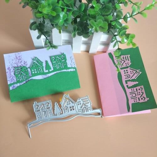 New Christmas snow mountain, house metal cutting mold, used for DIY scrapbook, card photo album decoration, crafts