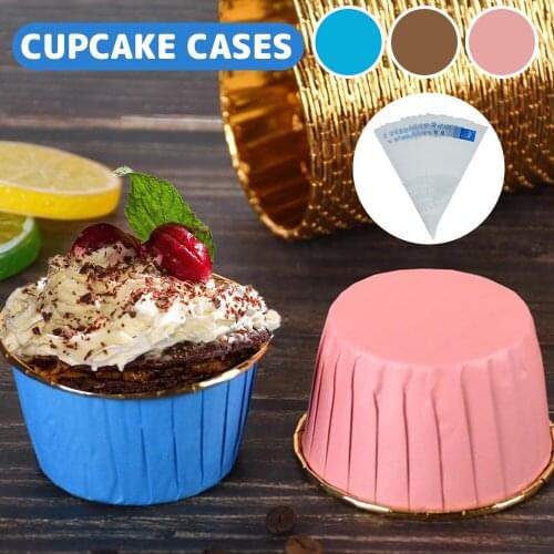Cupcake Wrappers Baking Cup Mini Cupcake Decorating Tools Baking Muffin Cupcake Liners Metallic Paper Baking Cup Liners