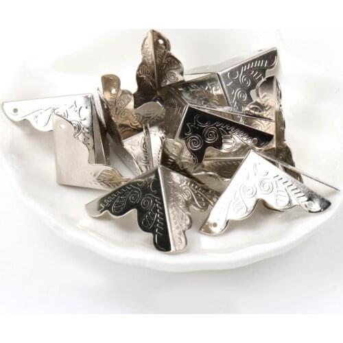 10pcs Silver Metal Corners For Books Scrapbooking Photo Albums Menus Crafts DIY 17x35mm