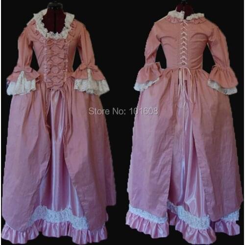 Tailored!Royal Pink Vintage Costumes Duchess Princess Civil war 18th Rococo Marie Antoinette DRESS Victorian dresses HL-389