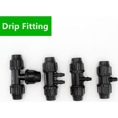 8/11mm Hose Lock Nut Equal Tee Connectors Easy Install High Strength Durable Garden Plant Irrigation Pipe Tee Fitting U109