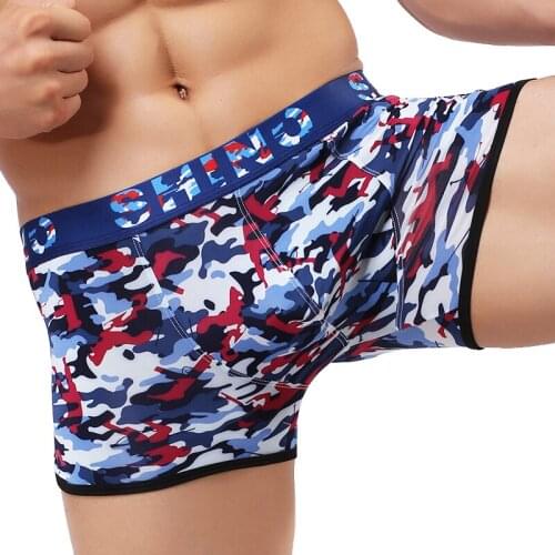 Underwear Men Boxer Cueca Gay Male Panties Mens Sexy Shorts Mens Camouflage Soft Underpants Shorts Men Trunks