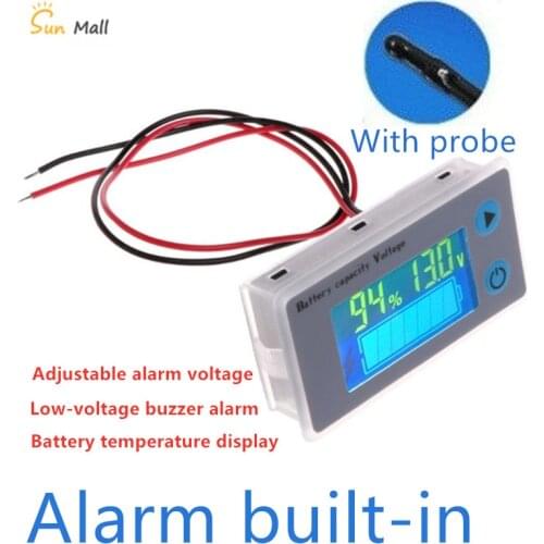 12V 24V 36V 48V 60V 72V universal battery indicator digital voltage tester LCD car lead-acid indicator low voltage buzzer alarm