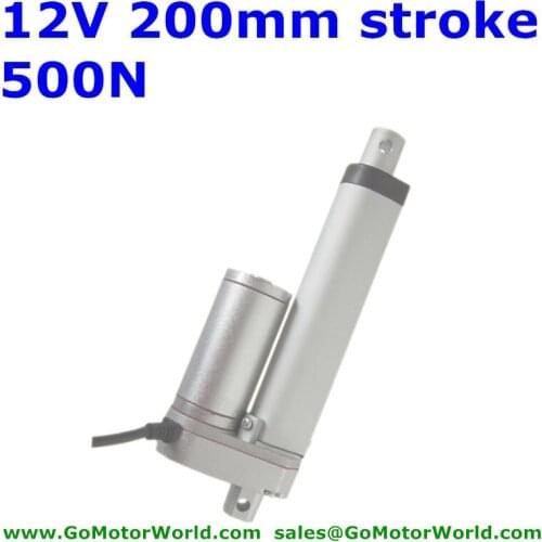 Waterproof 12V 200mm 8inch Stroke 500N 50KG 110LBS force industry Linear motor free shipping