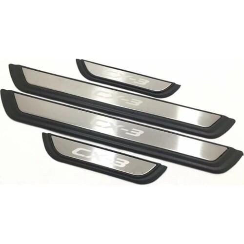 For Mazda CX-3 CX3 2015 - 2017 2018 2019 Door Sill Cover Trims Protection Guard Scuff Plate Protector Car Styling Accessories