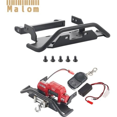RC Car Hard Metal Front Bumper Winch Base Controller for 1:10 RC Crawler Traxxas TRX-4 G500 TRX-6 G63 Upgrade Parts with Screws