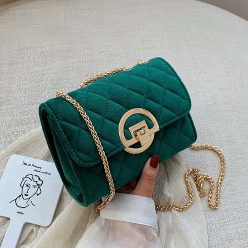 Winter Solid Color Velvet Mini Crossbody Bags For Women 2020 Lady Shoulder Messenger Bag Luxury Designer Purses and Handbags