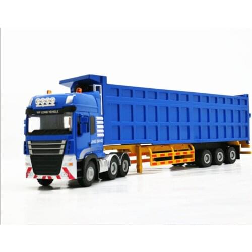 3 Color 1:50 Scale Alloy Heavy Truck Metal Trailer Container Truck High Simulation Diecast Model Engineering Vehicle Toy