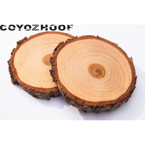 10Pcs Wood Slices Multi-size Slices Rustic Wood Rounds With Rough Bark for Rustic Crafts Wood Slice Christmas Ornaments Crafts