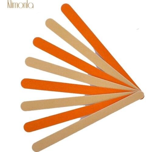 100pcs/lot Wood Nail Files Nail Art Accessories Tools Orange Brown Nail Sanding Blocks UV Gel Polish For Manicure Care