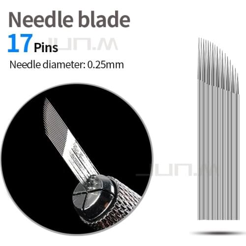 50Pcs Microblading Needle Blades Permanent Eyebrow Makeup Blade Eyebrow Tattoo Curved For 3D Microblading Manual Tattoo Pen