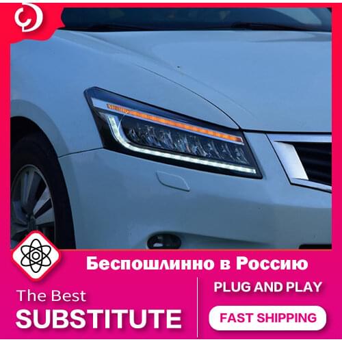 AKD Car Styling Headlights for Honda Accord G8 2008-2013 LED Headlight DRL Head Lamp Led Projector Automotive Accessories