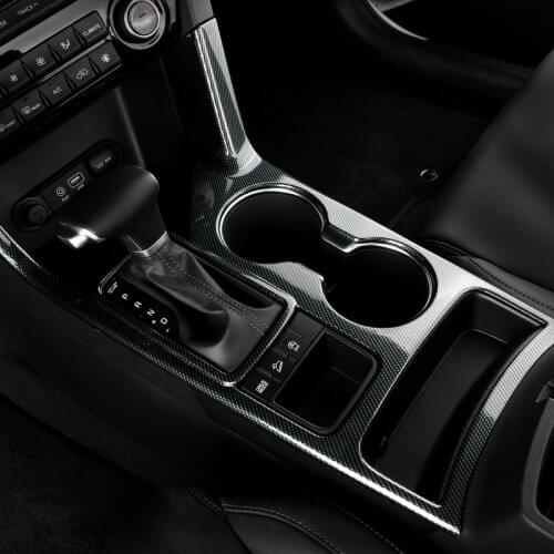 Carbon Fiber Car Interior Water Cup Holder Frame Cover Trim Decoration Sticker For Kia Sportage 4 QL 2016 2017 2018 Accessories
