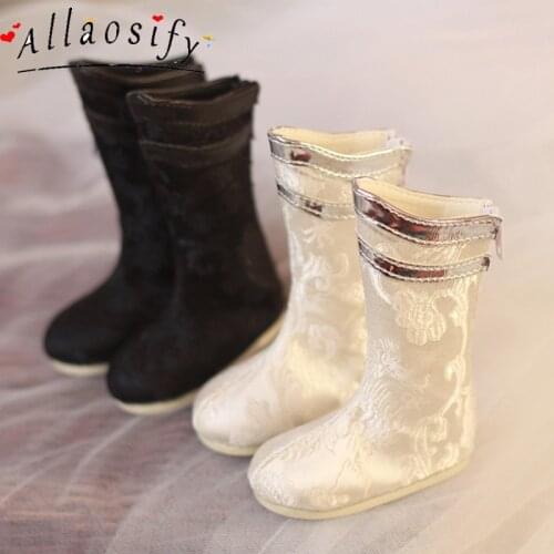 Allaosify BJD shoes 1/4 points 1/3 points boots antique cloth boots antique white/black/red