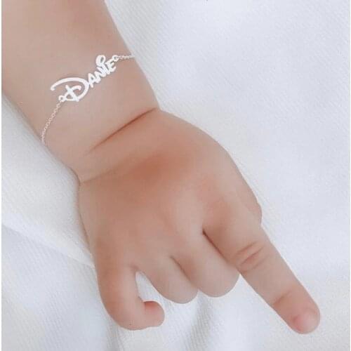 Personalised Custom Baby Name Bracelets Stainless Steel Womens Fashion Letter Bracelet Anklet Nameplate Jewelry Child ID Gifts