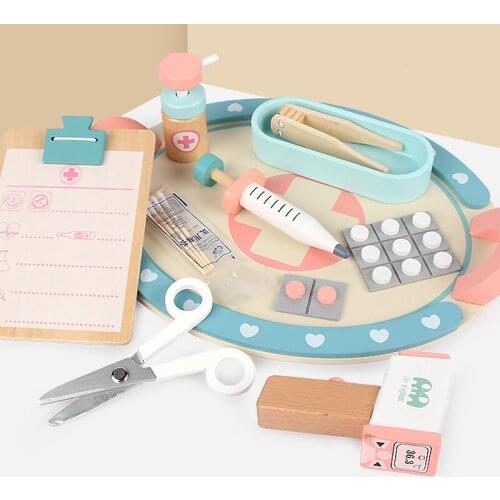 Wooden Play House Medical Equipment Toy Role-playing Little Nurse Baby Injection Imitating Childrens Simulation Doctor Toy