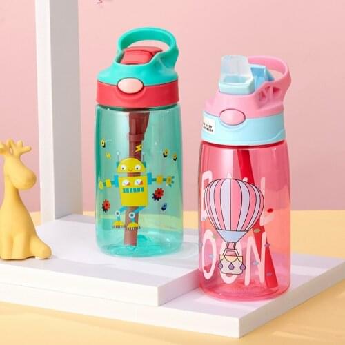 Kids Water Sippy Cup Creative Cartoon Baby Feeding Cups with Straws Leakproof Water Bottles Outdoor Portable Childrens Cups