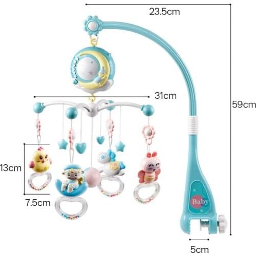 Baby bed bell ringing toy 0-18 months music bedside bell projection baby comfort toy education toy gift,Baby Rattle Toys
