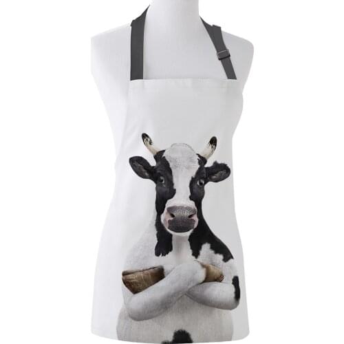 Animal Cow Farm Print Apron Print Unisex Kitchen Bib with Adjustable Neck for Cooking Gardening