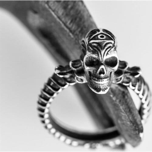 FDLK Punk Retro Skull Rings For Women Bohemian Vintage Statement Jewelry Antique Finger Ring Party Trendy Love Gift Ring