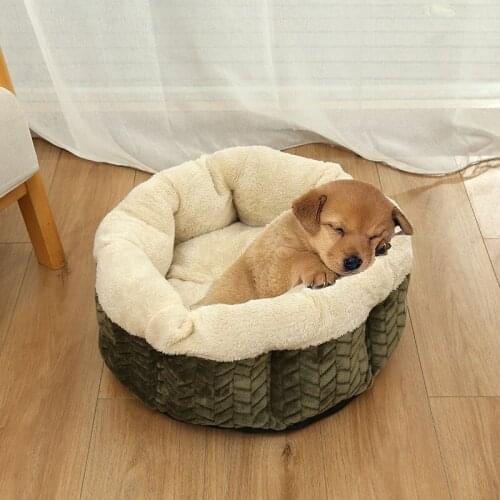 Flannel Dog Bed House Large Perros Panier Chien Pet Round Pet Kennel Super Soft Fluffy Comfortable for Cat Cama Para Cachorro