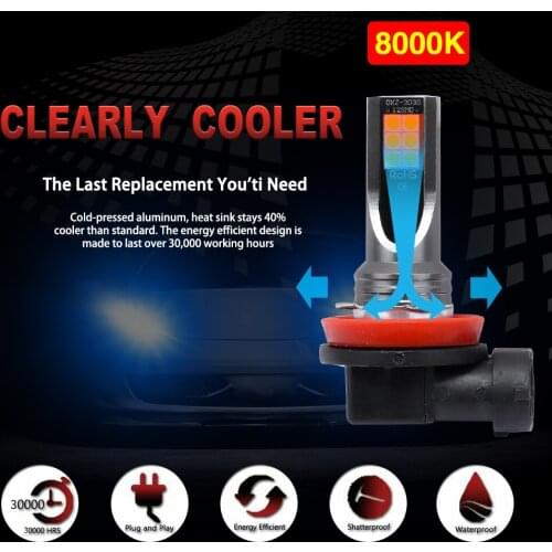 H11 Led Fog Lights Car Accessories H7 H11 H3 LED Bulb Diode Lamp For Auto Led Foggers For Auto 9005 9006 H8 Led Fog Lights Bulbs