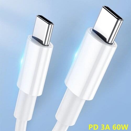Type C to USB C Fast Charging Data Sync Cable For New MacBook Pro Huawei Matebook 3A PD Quick Charger Cable for iPad Pro 2018