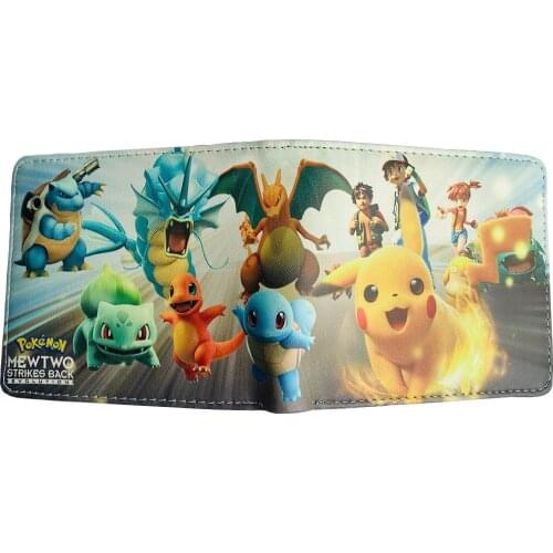 Pokemon Mens Wallet Pikachu Anime Money Clip Cartoons Coin Purses Card Holder Womens Clutch Bag Fashion Money Clip Men Purse