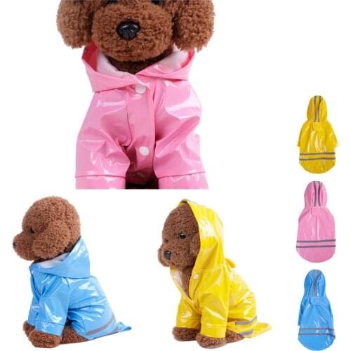 Summer Outdoor Puppy Pet Rain Coat S-XL Hoody Waterproof Jackets PU Raincoat for Dogs Cats Apparel Clothes