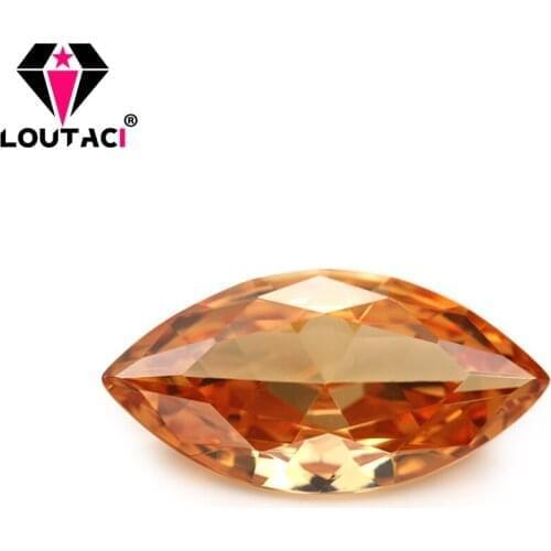 LOUTACI 5A Loose Champagne Color Marquise Shape Cubic Zirconia Rings Wholesale Middle Size 4x8-5x10mm
