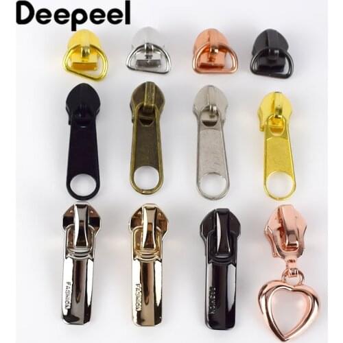 50pcs Fashion 5# Metal Zipper Slider Head For Nylon Zippers Bag Clothes Zippers Heads Zip Repair Kits DIY Bag Sewing Accessories