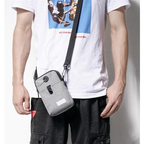 Men Phone Bags Diagonal Mini Shoulder Multi-Function Mobile Phone Bag Outdoor Sports Bag Fashion Wide Shoulder Bags For Male