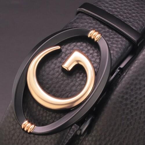 Automatic Buckle belts men High Quality genuine leather luxury brand formal Waist Strap young men leisure Waist Strap