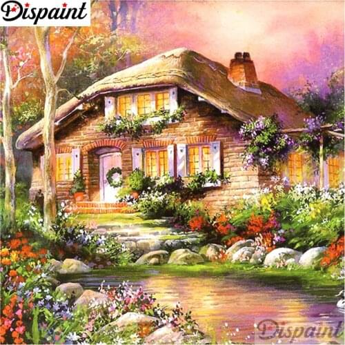 Dispaint Full Square/Round Drill 5D DIY Diamond Painting "Dream hut landscape" Embroidery Cross Stitch 3D Home Decor Gift A11122